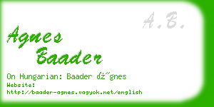 agnes baader business card
